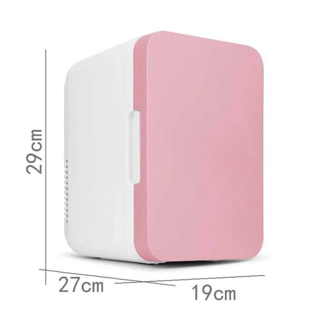 8L Car And Home Mini Refrigerator EU Plug Keeps Drinks Cool pink compact 8L mini fridge for car and home 12V 220V cooling warming