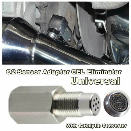 Car Oxygen Sensor Spacer Adapter For Catalytic Converter Fix - stainless steel O2 sensor spacer with built-in miniature catalytic converter