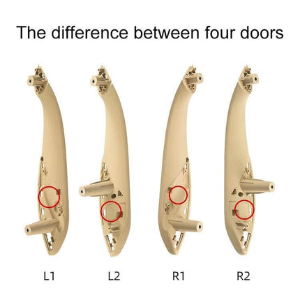 Right Front Armrest Door Handle Replacement For Car Interior beige L1 L2 R1 R2 showing differences between four doors ABS+PC