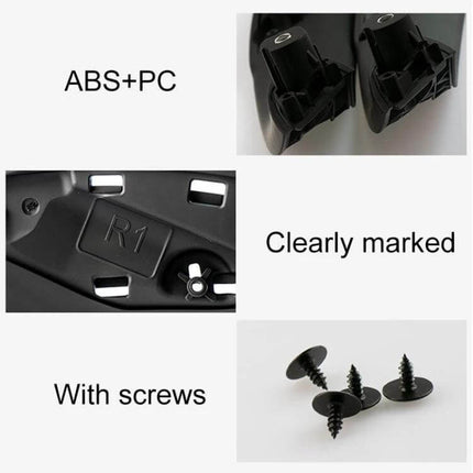 Left Front Side Inner Armrest Door Handle For Car Universal Fit Black - ABS+PC durable part, clearly marked R1, includes screws (left front)