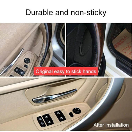 Left Front Side Inner Armrest Door Handle For Car Universal Fit Black - durable ABS+PC replacement, non-sticky, shows before and after installation