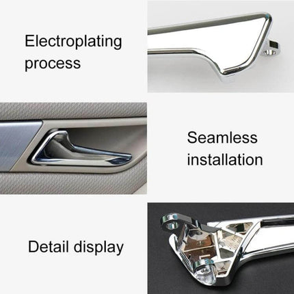 Left Side Inner Door Handle Universal Fit Car Replacement chrome electroplated durable left-side inner door handle, seamless installation, detail display