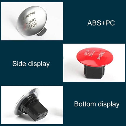 Keyless One Key Start Button Switch Red For Mercedes Benz Cars - red ABS+PC replacement ignition start stop button