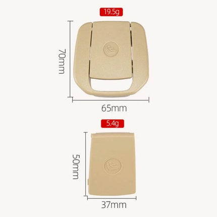 Protective Cover for Children's Car Seats in BMW E90 F30 Models - beige buckle protector with dimensions 70x65mm and 50x37mm