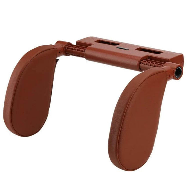 Adjustable U-Shaped Memory Foam Neck Cushion for Car Comfort in brown adjustable width travel support