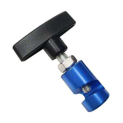 Support Rod for Securing Car Hoods During Daily Maintenance - blue adjustable hood support rod with black T-handle for safe DIY vehicle care