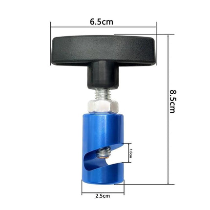 Support Rod for Securing Car Hoods During Daily Maintenance - blue adjustable hood prop with black T-handle and dimensions