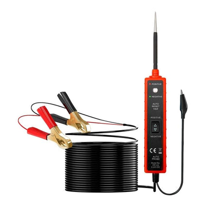 ZK-103 Circuit Tester for Everyday Car Maintenance Tasks - red probe with alligator clips and long coiled cable for 6V-24V vehicle electrical tests