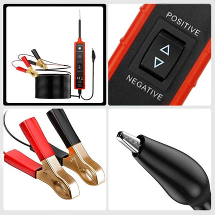 ZK-103 Circuit Tester for Everyday Car Maintenance Tasks handheld 6V-24V tester with positive negative switch and alligator clips