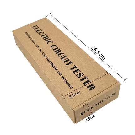 ZK-103 Circuit Tester for Everyday Car Maintenance Tasks packed in brown box with dimensions printed (26.5cm x 9.0cm x 4.0cm)