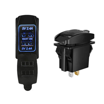 Car USB Charger Double-Sided For Phones On The Go Everyday - dual USB 5V 2.4A vehicle charger with smart chip, compact for cars motorcycles boats