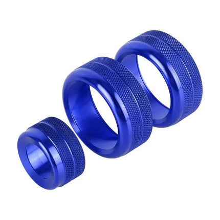 Metal Air Conditioner Knob Covers, 3-Piece Set for Car Use