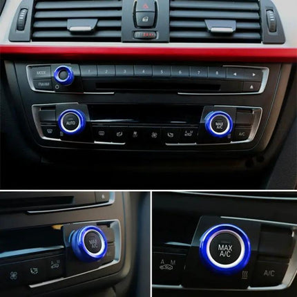 Metal Air Conditioner Knob Covers, 3-Piece Set for Car Use