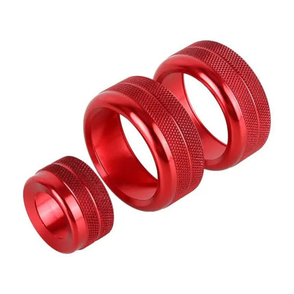 Metal Air Conditioner Knob Covers, 3-Piece Set for Car Use