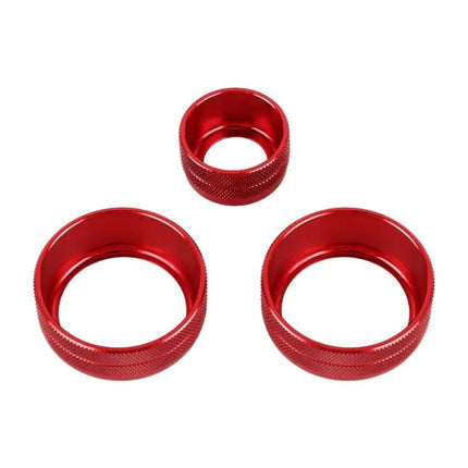 Metal Air Conditioner Knob Covers, 3-Piece Set for Car Use