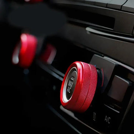 Metal Air Conditioner Knob Covers, 3-Piece Set for Car Use