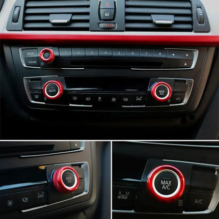 Metal Air Conditioner Knob Covers, 3-Piece Set for Car Use
