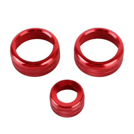 Metal Air Conditioner Knob Covers, 3-Piece Set for Car Use