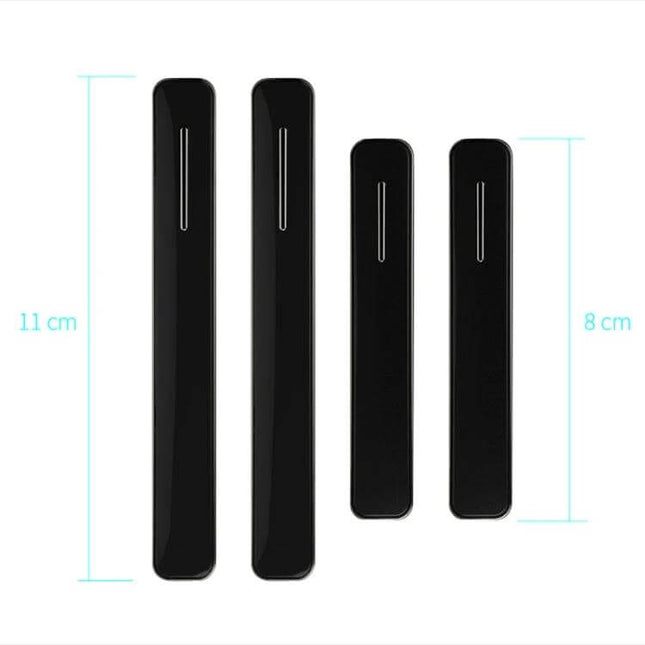 Universal Black Car Door Anti-Collision Protection Strip black adhesive door edge guards set (2x11cm, 2x8cm) to prevent dents and scratches