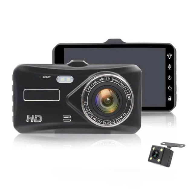 X97 Dash Cam with Front and Rear Video Recording - compact dual-camera dash cam with wide-angle lens and rear parking camera