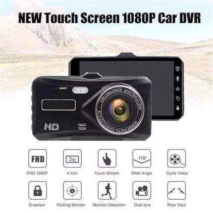X97 Dash Cam with Front and Rear Video Recording compact 1080P dual-lens dash camera with touch screen for parking monitor and motion detection