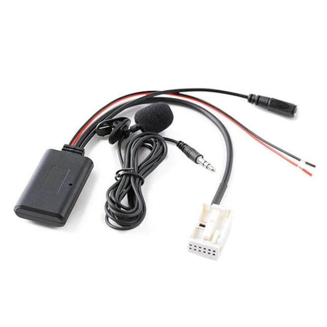Car Bluetooth AUX Adapter for Citroen and Peugeot 307 connecting Blaupunkt VDO Bosch RD4 head unit with microphone and 3.5mm audio cable