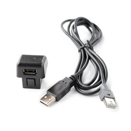 USB Audio Adapter Cable for Citroen C2, C4 and Peugeot 207, 307 Cars — black USB cable and adapter for in-car audio connection