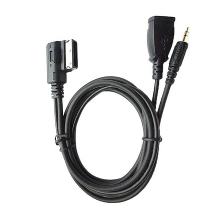 AMI AUX Cable For In-Car Audio With USB Charging For Everyday Use - 1.5m aux and 50cm USB cable for Mercedes-Benz AMI interface