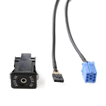 Car Aux Interface And Wiring Harness For Mercedes-Benz Smart plug-and-play 3.5mm AUX jack with 1.5m wiring harness and ABS housing