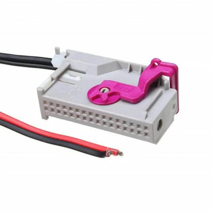 Bluetooth Car Music Cable for Audi Vehicles Digital Audio - gray harness adapter with pink clip and red black wires for wireless streaming