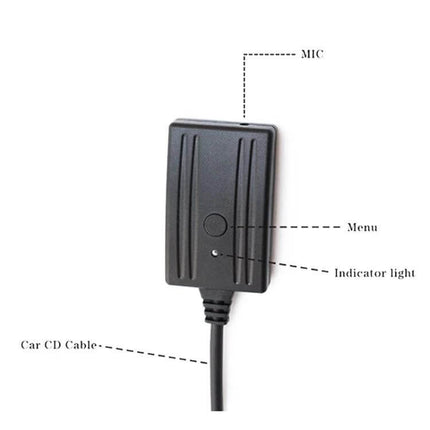 Car Six Disc CD Player With AUX Bluetooth And Mic For Audi - Bluetooth module with mic, menu button, indicator light and car CD cable