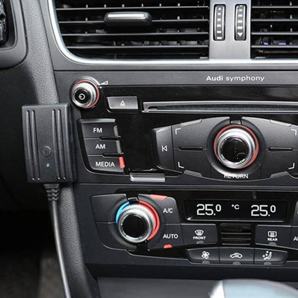 Car Six Disc CD Player With AUX Bluetooth And Mic For Audi installed in Audi Symphony dashboard, Bluetooth module connected via Quadlock