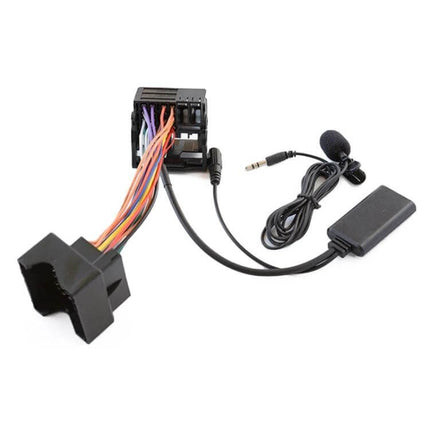 Car Six-Disc CD Player With Bluetooth For Audi Vehicles wiring harness and Bluetooth microphone adapter shown