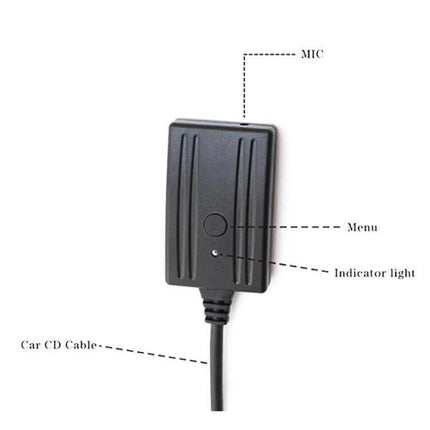 AMI Bluetooth Audio Wiring Harness For Audi Q5 A5 A7 - black Bluetooth module with menu button, indicator light, mic and car CD cable
