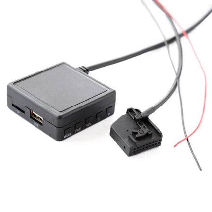 Car Bluetooth AUX Music Adapter for VW, Audi, Ford, Skoda - compact Bluetooth 5.0 AUX module with USB port and factory stereo connector for hands-free audio