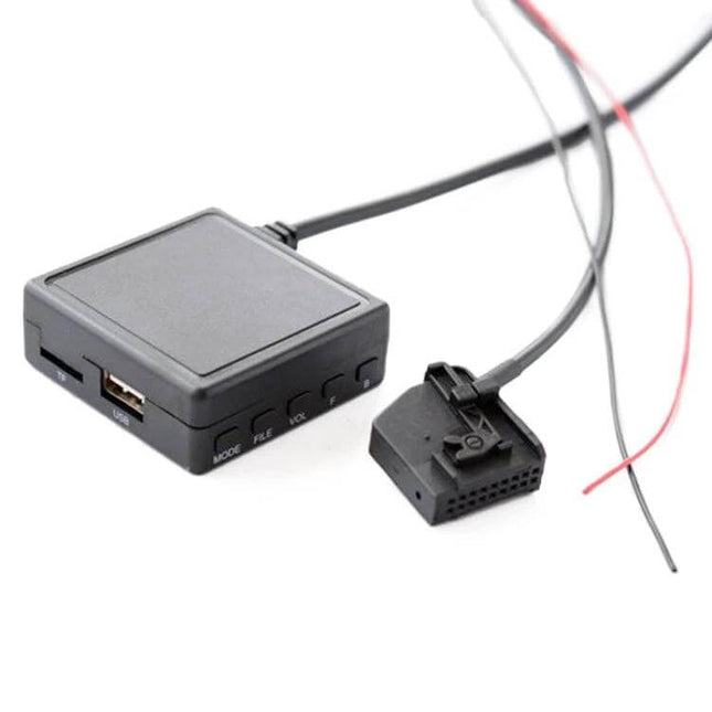 Car Bluetooth AUX Music Adapter for VW, Audi, Ford, Skoda - compact Bluetooth 5.0 AUX module with USB port and factory stereo connector for hands-free audio
