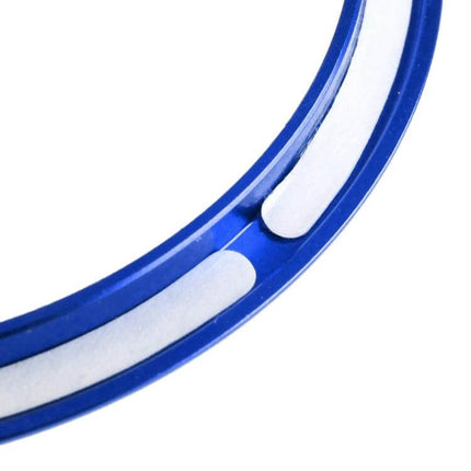Metal Decorative Rings for Audi A1 Air Vent, 4-Piece Set — close-up blue metal vent ring detail