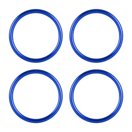 Metal Decorative Rings for Audi A1 Air Vent, 4-Piece Set - blue metal air vent rings shown as 4-piece set for Audi A1 interior trim