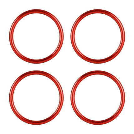 Metal Decorative Rings for Audi A1 Air Vent, 4-Piece Set - red metal air vent rings shown as 4-piece set to refresh Audi A1 dashboard appearance