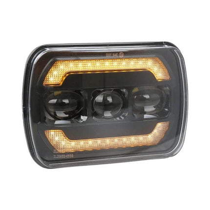 7 Inch Car Square Headlight Work Light Durable Dust Proof - low-profile 7-inch square LED work light with amber DRL and durable dust-proof housing