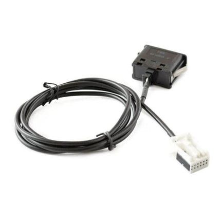 Car AUX Audio Cable Wire Harness Plug And Play For In Car Music - black ABS 3.5mm AUX adapter harness for BMW factory radio, tool-free install
