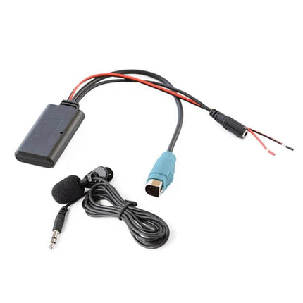 Car AUX Bluetooth Wireless Music Cable With Mic For Car Stereo - compact Bluetooth 5.0 adapter with mic and wiring harness for hands-free calls and streaming