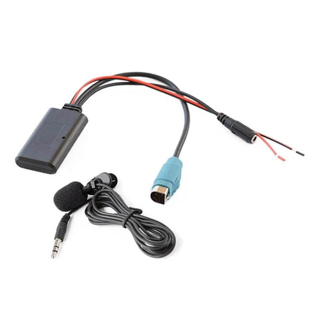 Car AUX Bluetooth Wireless Music Cable With Mic For Car Stereo - compact Bluetooth 5.0 adapter with mic and wiring harness for hands-free calls and streaming