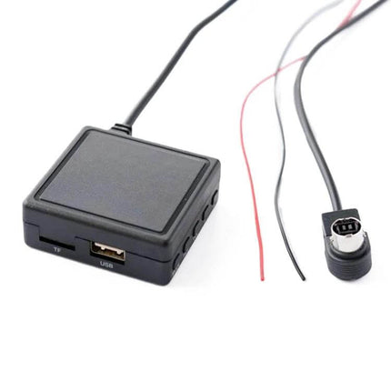 Car Bluetooth AUX Card For In-Car Music And USB Playback — compact Bluetooth 5.0 AUX adapter with USB and TF card slots, wiring harness for car stereo