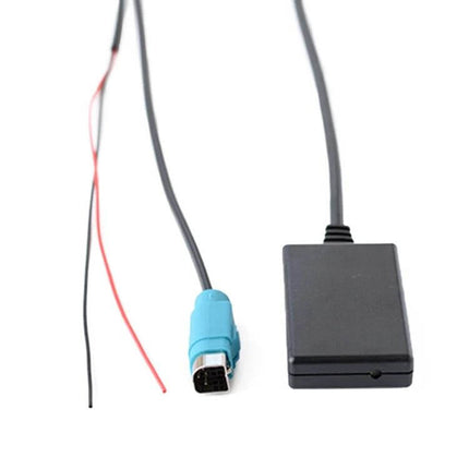 Car AUX Bluetooth Music Cable With Mic For Alpine Car Stereo - Bluetooth 5.0 adapter with mic, Alpine connector and wiring for hands-free streaming