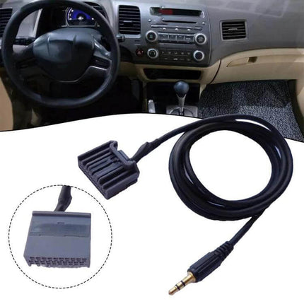 AUX Audio Cable for Honda CRV, Civic, and Crider Models - 3.5mm to OEM connector for 2008-2013 in-car audio playback