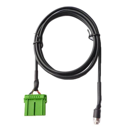 Car 3.5mm AUX MP3 Audio Input Cable for Honda Odyssey and Acura — black cable with green factory connector and 3.5mm stereo plug