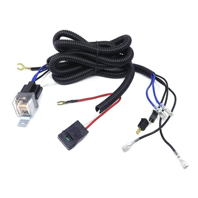 12V Wiring Harness for Car Horn Installation and Relay Setup - plug-and-play relay wiring kit with switch and connectors