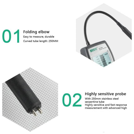 DUOYI Tool for Routine Car Fluid Maintenance Checks handheld brake fluid tester with folding elbow and 250mm stainless steel probe