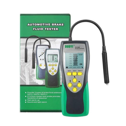 DUOYI Tool for Routine Car Fluid Maintenance Checks - handheld brake fluid tester with flexible probe for quick water content checks
